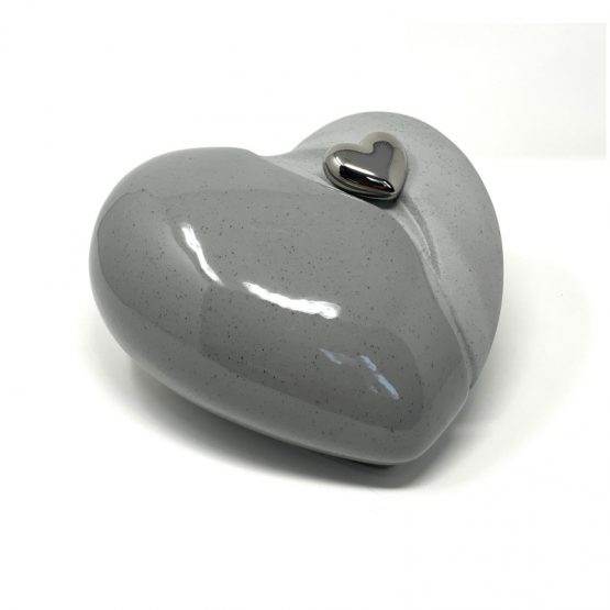 Ceramic Cremation Urn in a Love Heart Shape