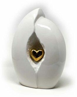 Ceramic Heart in a Shell White