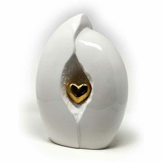 Ceramic Heart in a Shell White