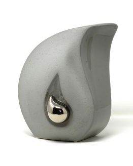 Modern Ceramic Cremation Urn Grey Teardrop Shape